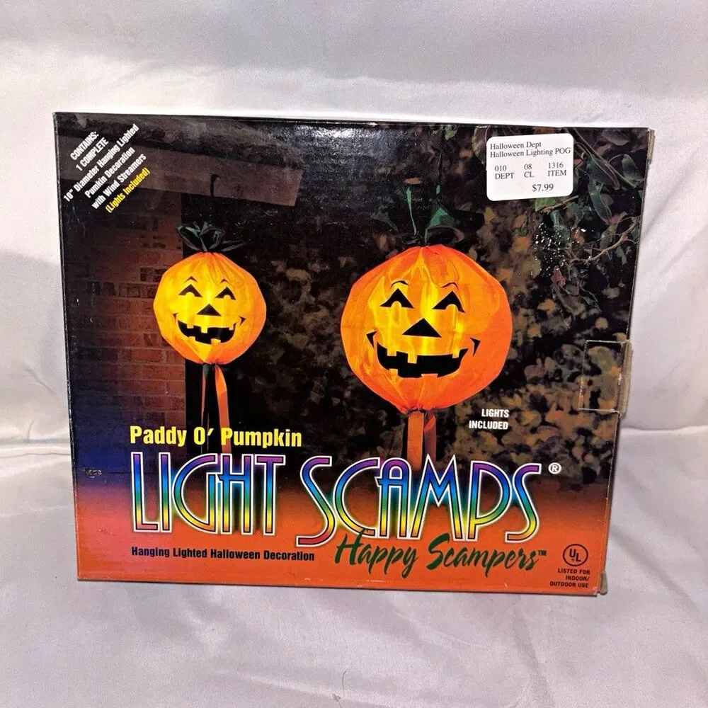 Light Scamps Paddy O' Pumpkin Hanging Lighted Decor, Orange